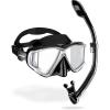 image:imageCressi Panoramic Wide View Mask ampamp Dry Snorkel Kit for Snorkeling Scuba Diving  Pano 4 ampamp Supernova Dry Designed in ItalyBlackSilver