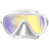 image:imageCressi Compact MonoLens Diving Mask for Narrow Faces with UV420 Coated Lens for Eye Protection Honey  Designed in ItalyWhiteWhite  UV 420 yellowblue lens