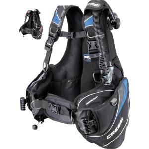 image:imageCressi Lightest Travel Scuba Diving BCD  Folds Completely to Save Space  Fully Accessorised 8 DRings 2 Wide Side Pockets 2 Rear Trim Pockets  High Lift Capacity  Travelight Designed in ItalyBlackBlue