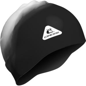 image:imageCressi Adult Silicone Swim Cap  Colorful Soft Elastic Chlorine Resistant  Swift Designed in ItalyWhiteBlack