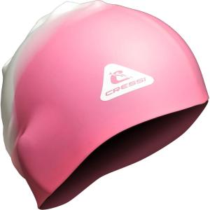 image:imageCressi Adult Silicone Swim Cap  Colorful Soft Elastic Chlorine Resistant  Swift Designed in ItalyWhitePink
