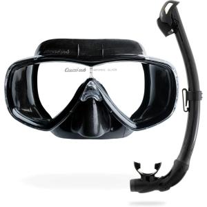 image:imageCressi Adult Snorkeling Mask  Snorkel Set  Soft MonoLens Mask  Dry Top Snorkel  Estrella amp Seal Dry Made in ItalyBlackBlack