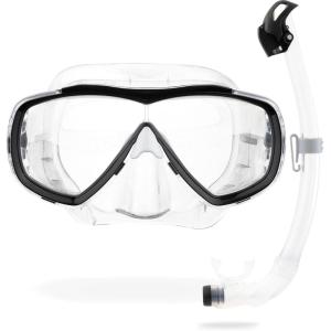 image:imageCressi Adult Snorkeling Mask  Snorkel Set  Soft MonoLens Mask  Dry Top Snorkel  Estrella amp Seal Dry Made in ItalyClearBlack