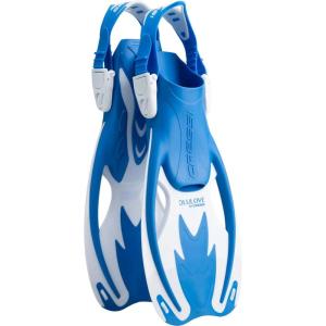 image:imageCRESSI Snorkeling Fins Kids Size Rocks Kid FINS Open Heel Rubber Foot Pocket Adjustable Strap Fits a Wide Variety of Sizesbluewhite