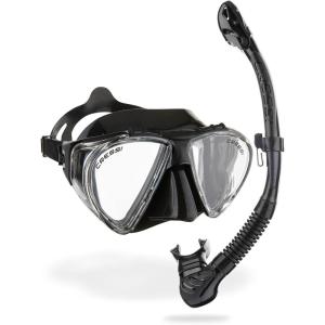 image:imageCressi Premium Adult Dry Snorkel Combo SetClearBlack