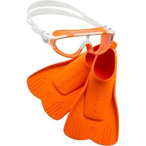 image:imageKids Mask and Fins Set for Swimming  Comfortable Silicone Goggles  Floating Fins  Baloo amp Mini Light Designed in Italy by CressiOrange