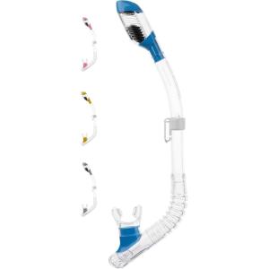 image:imageCressi Youth DryTop Snorkel  SplashGuard and Closing Valve on Top Silicone Mouthpiece QuickRelease Keeper  Designed in ItalyClearBlue