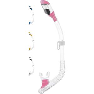 image:imageCressi Youth DryTop Snorkel  SplashGuard and Closing Valve on Top Silicone Mouthpiece QuickRelease Keeper  Designed in ItalyClearPink