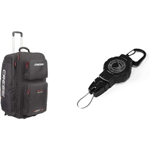 image:imageCressi Moby 5 BlackRed amp Boomerang Tool Company Scuba Retractable Gear Holder with Carabiner  Black