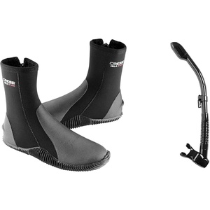 image:imageCressi Unisex Adult 5mm Thick Diving Boots and Supernova Dry Snorkel Bundle US Man Size 12 and 13