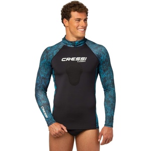 image:imageCRESSI Adult Camouflage Hooded Rash Guard  Neoprene Padded Chest  Cobia get the Hunter EquipmentCamo Blue