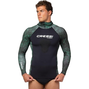image:imageCRESSI Adult Camouflage Hooded Rash Guard  Neoprene Padded Chest  Cobia get the Hunter EquipmentCamo Green