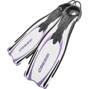 image:imageCressi Scuba Diving Fins  Reactive Open Heel with Bungee Strap  Reaction EBS Made in ItalyWhiteLilac