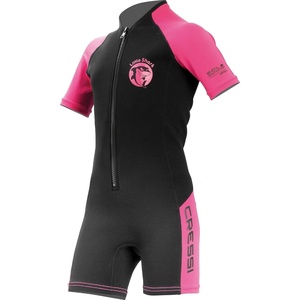 image:imageCressi Little Shark Wetsuit 2mm Junior Short Suit for Diving Snorkeling and SwimmingBlack  Pink