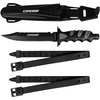 image:imageCressi Large Big Knife with Sheath  Black Coating Tempered AISI 420 Japanese Staineless Steel Blade  Giant Designed in Italy