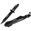 image:imageCressi Large Big Knife with Sheath  Black Coating Tempered AISI 420 Japanese Staineless Steel Blade  Giant Designed in Italy