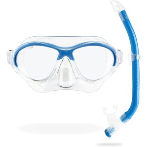 image:imageCressi Unisex Childrens Moon Kid amp Top Junior SnorkelingDiving Combo Set TransparentLight Blue One Size