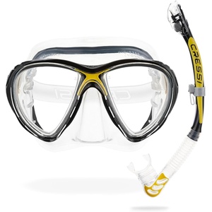 image:imageCressi Premium Quality Snorkeling Adult Set  Big Eyes Evolution amp Alpha Ultra Dry made in ItalyClearYellow