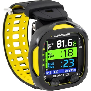 image:imageCRESSI Dive Watch Computer  Full Color LCD Screen Bluetooth Connectivity 3 Operating Modes Rechargeable Battery Da Vinci Designed in ItalyBlackYellow