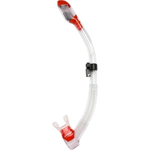 image:imageCressi Adult Diving Dry Snorkel with Splash Guard and Top Valve  Supernova Dry Designed in ItalyClearOld Red