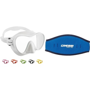 image:imageCressi F1 Frameless Diving Mask and Neoprene Mask Strap Cover Bundle