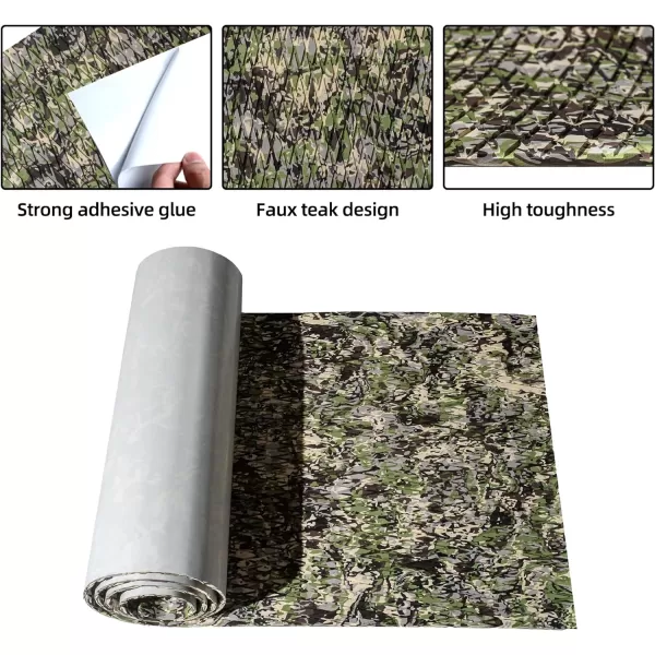 Boat Flooring EVA Foam Boat Decking Camo Marine Flooring Self-Adhesive Boat Mat Boat Carpet for Motorboat RV Yacht Kayak Surfboard 94.5" x 47.2"/23.6"/15.7"