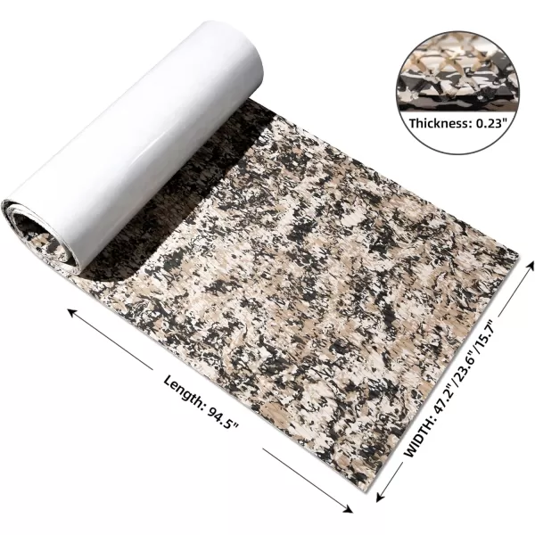 Boat Flooring EVA Foam Boat Decking Camo Marine Flooring Self-Adhesive Boat Mat Boat Carpet for Motorboat RV Yacht Kayak Surfboard 94.5" x 47.2"/23.6"/15.7"