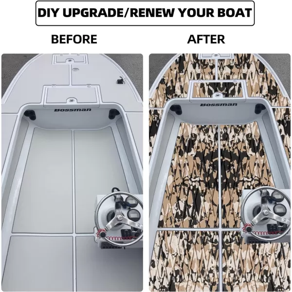 Boat Flooring EVA Foam Boat Decking Camo Marine Flooring Self-Adhesive Boat Mat Boat Carpet for Motorboat RV Yacht Kayak Surfboard 94.5" x 47.2"/23.6"/15.7"