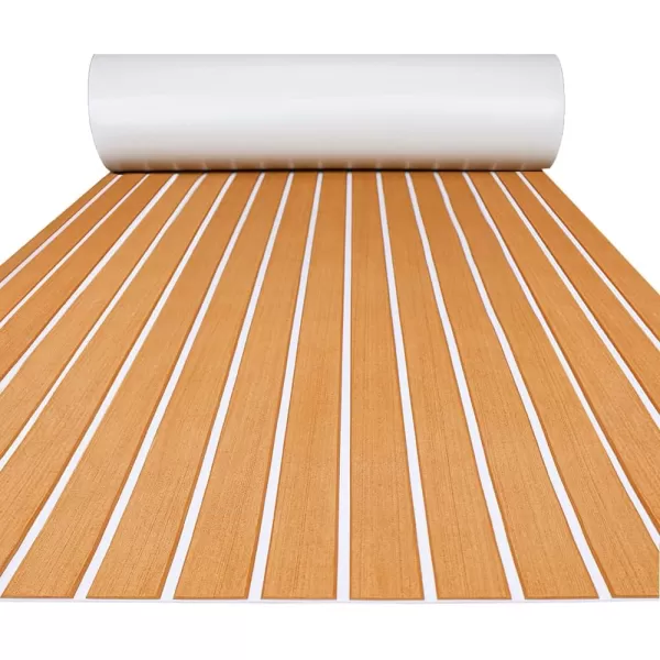 Boat Flooring EVA Foam Boat Decking Faux Teak Marine Flooring Boat Mat Boat Carpet Sheet for Motorboat RV Yacht Kayak Surfboard, 94.5"x 47.2"/35.4"/23.6"/15.7"