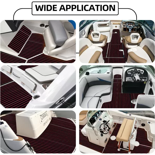 Boat Flooring EVA Foam Boat Decking Faux Teak Marine Flooring Boat Mat Boat Carpet Sheet for Motorboat RV Yacht Kayak Surfboard, 94.5"x 47.2"/35.4"/23.6"/15.7"