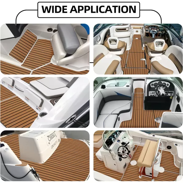 Boat Flooring EVA Foam Boat Decking Faux Teak Marine Flooring Boat Mat Boat Carpet Sheet for Motorboat RV Yacht Kayak Surfboard, 94.5"x 47.2"/35.4"/23.6"/15.7"