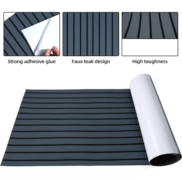 Boat Flooring EVA Foam Boat Decking Faux Teak Marine Flooring Boat Mat Boat Carpet Sheet for Motorboat RV Yacht Kayak Surfboard, 94.5"x 47.2"/35.4"/23.6"/15.7"