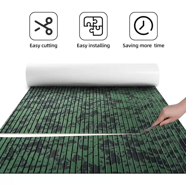 Boat Flooring EVA Foam Boat Decking Marine Flooring Camo Brushed Non-Slip Self-Adhesive Boat Carpet for Motorboat Yacht Kayak RV Swimming Pool 94.5" x47.2"/ 23.6"/15.7"