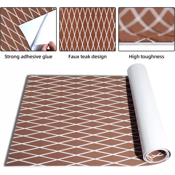 Boat Flooring EVA Foam Boat Decking Marine Mat Non-Slip Self-Adhesive Flooring Sheet for Motorboat Kayak Surfboard Garden Flooring Swimming Pools