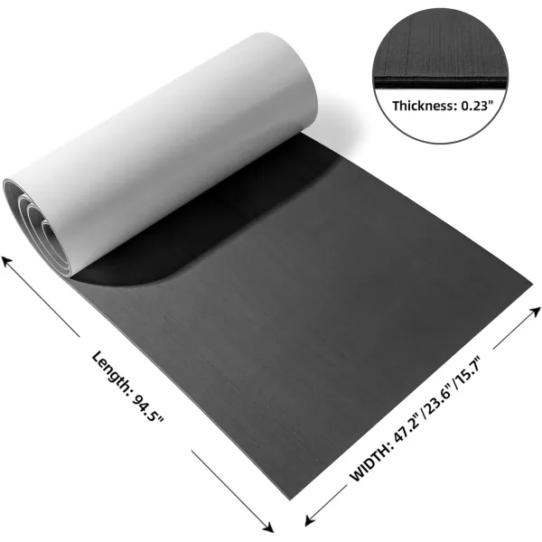 Boat Flooring EVA Foam Boat Decking Sheet Non-Slip Brushed Marine Flooring Self-Adhesive Boat Carpet for Motorboat Yacht Kayak RV 94.5" x47.2"/ 23.6"/15.7"