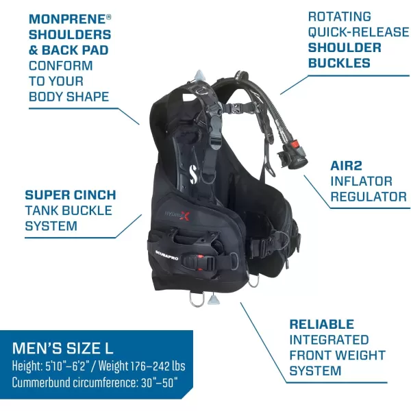 Scubapro Hydros-X Men's Front Adjustable BCD