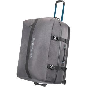 imageSCUBAPRO Definition Roll 130 Wheeled Duffle Dive Bag with Adjustable Backpack Straps and Top and Side Handles for Scuba Diving Gear Premium Recycled TwoTone Gray Fabric