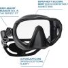 imageSCUBAPRO Ghost Scuba Dive Mask LowVolume Frameless Design wUltra Clear Single Lens Silicone Skirt and EasyAdjust Strap Buckles Black