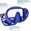 imageSCUBAPRO Ghost Scuba Dive Mask LowVolume Frameless Design wUltra Clear Single Lens Silicone Skirt and EasyAdjust Strap Buckles Blue