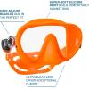 imageSCUBAPRO Ghost Scuba Dive Mask LowVolume Frameless Design wUltra Clear Single Lens Silicone Skirt and EasyAdjust Strap Buckles Orange