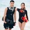 imageSCUBAPRO Ghost Scuba Dive Mask LowVolume Frameless Design wUltra Clear Single Lens Silicone Skirt and EasyAdjust Strap Buckles Orange