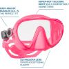 imageSCUBAPRO Ghost Scuba Dive Mask LowVolume Frameless Design wUltra Clear Single Lens Silicone Skirt and EasyAdjust Strap Buckles Pink