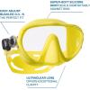 imageSCUBAPRO Ghost Scuba Dive Mask LowVolume Frameless Design wUltra Clear Single Lens Silicone Skirt and EasyAdjust Strap Buckles Yellow