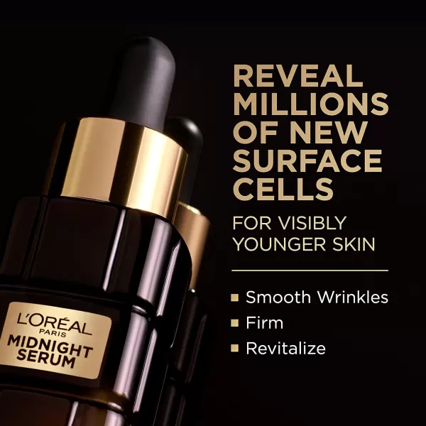 L'Oreal Paris Age Perfect Anti-Aging Midnight Face Serum 1 oz + Midnight Cream 1.7 oz, Smooths Wrinkles &amp; Firms Skin + Eye Cream &amp; Serum Sample