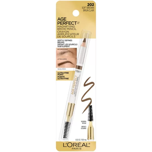 L’Oréal Paris Age Perfect Brow Magnifying Pencil with Vitamin E, Deep Brown