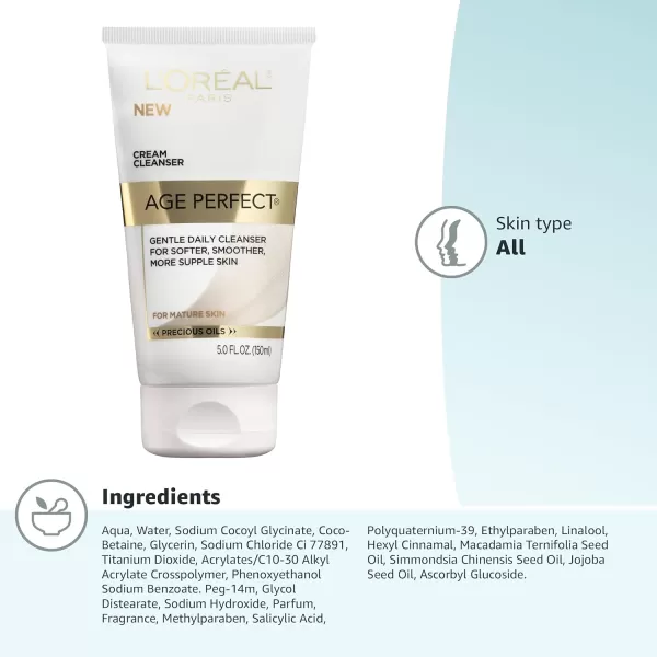 L'Oreal Paris Age Perfect Cream Cleanser, 2 count