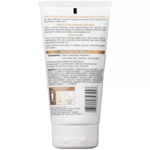 L'Oreal Paris Age Perfect Cream Cleanser, 2 count