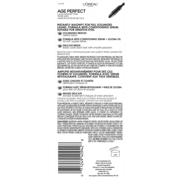 L’Oréal Paris Age Perfect Lash Magnifying Mascara, Brown, 0.28 Ounce