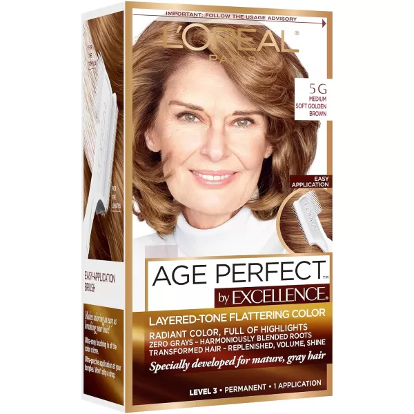 L'Oreal Paris Age Perfect Permanent Hair Color, 9N Light Natural Blonde, 1 kit