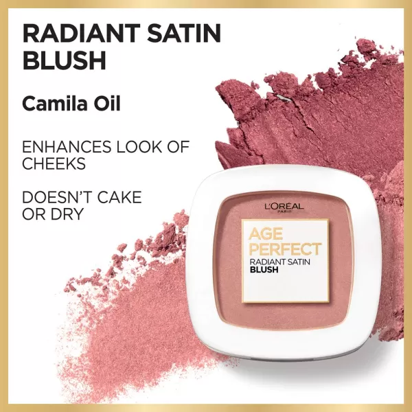 L'Oreal Paris Age Perfect Radiant Satin Blush with Camellia Oil, Rosewood